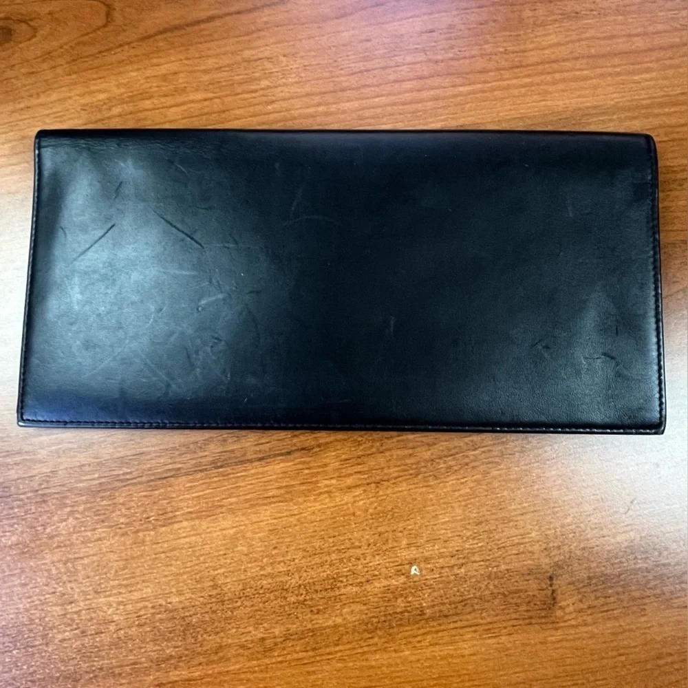 Mercendes Benz Black Leather Document Holder Several Slots and Compartments